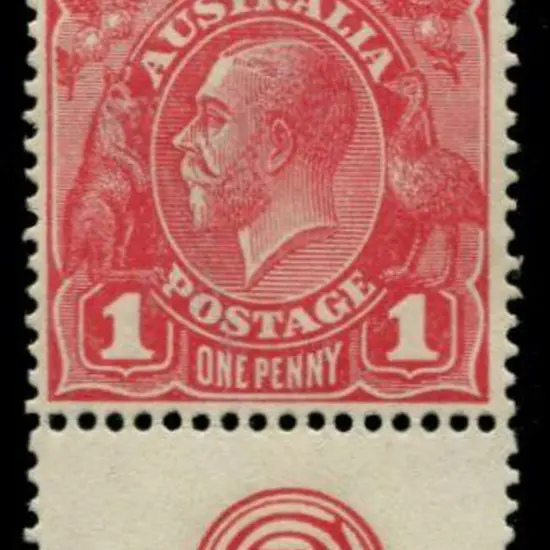 1d scarlet red (G17), plate 3, JBC monogram ...