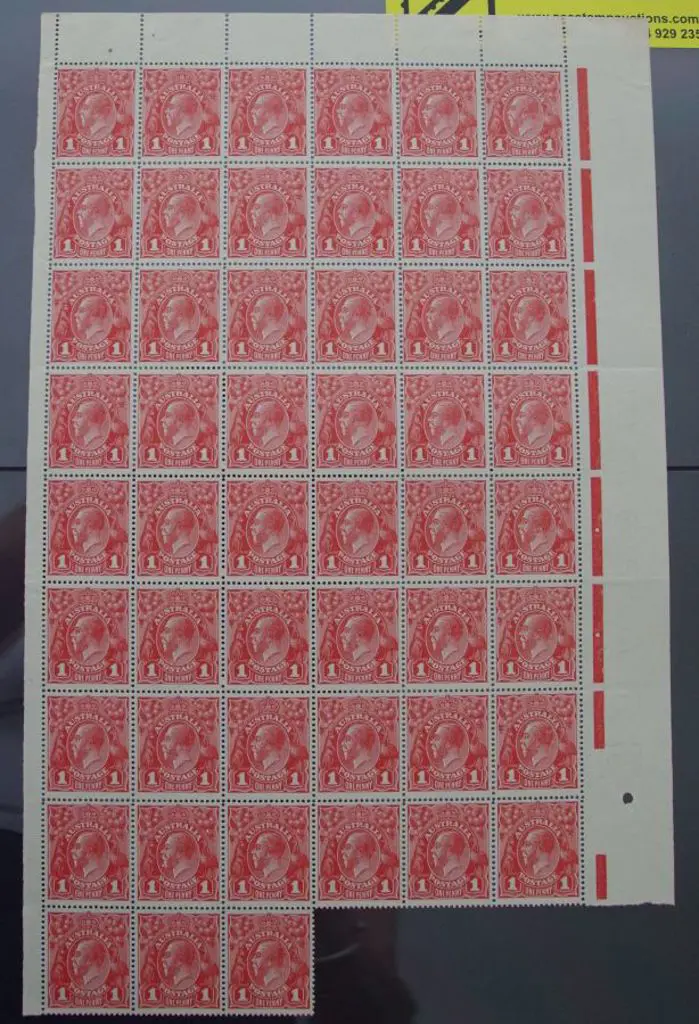 1d scarlet (G18), plate 4, pane 8 large top ... Image 1++