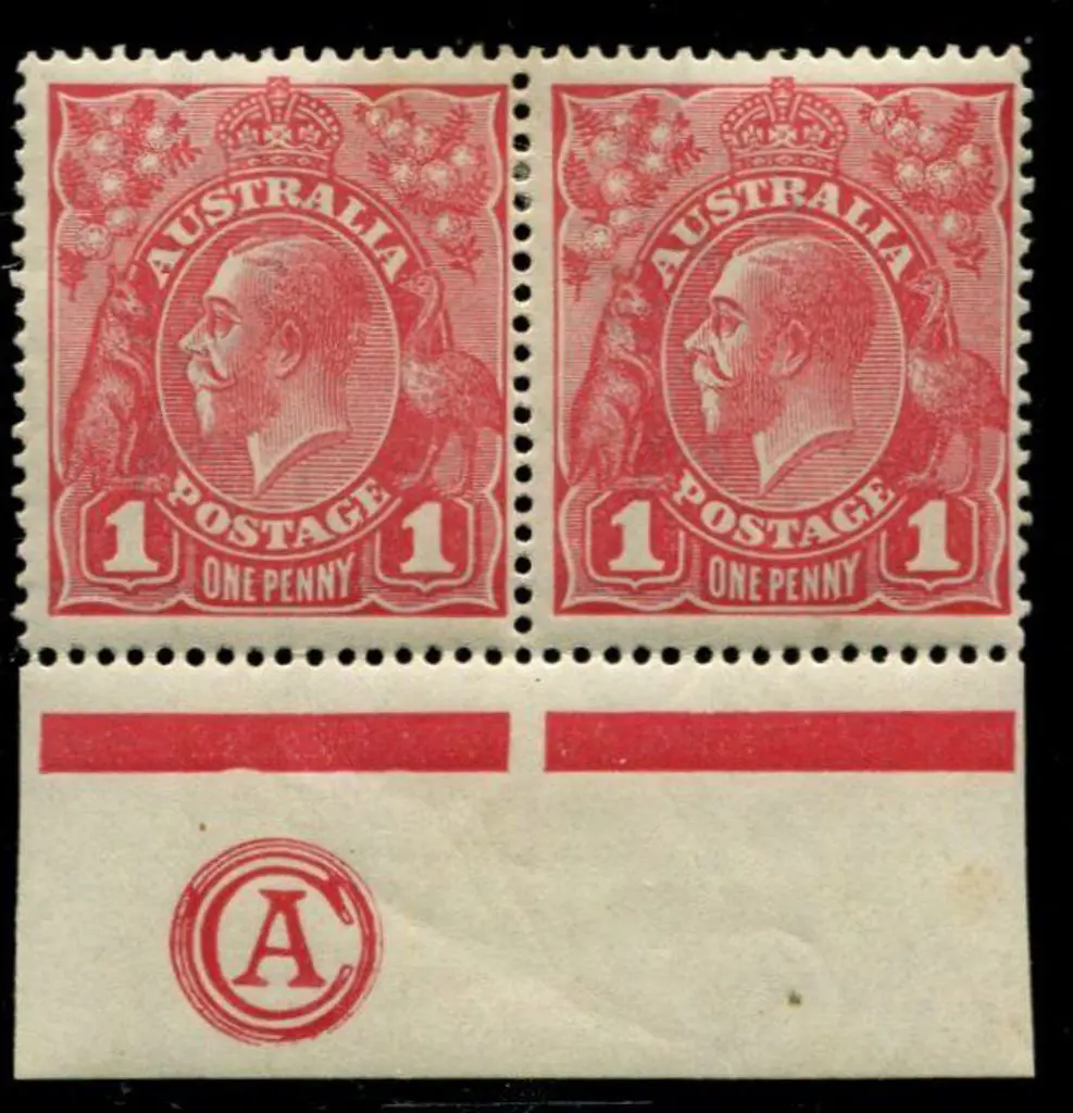 1d scarlet aniline (G18), plate 1, CA monogram ... Image 1++