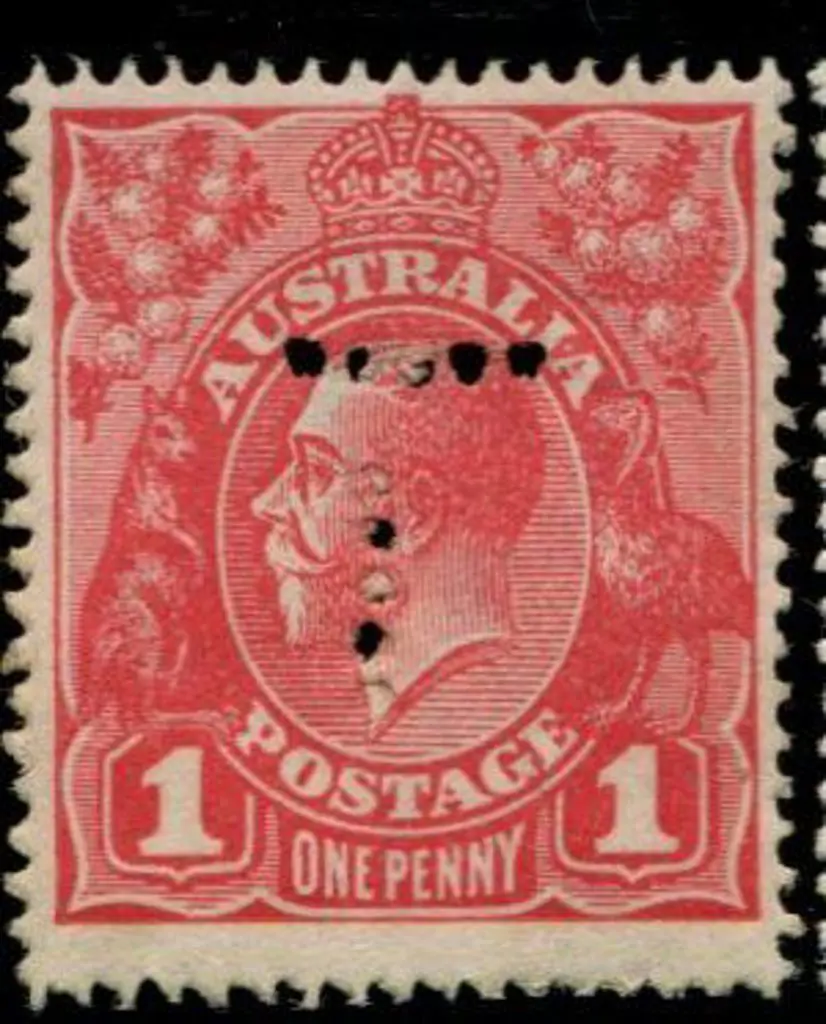 1d salmon (G26), perfined "T" for Tasmania. Mint ... Image 1++