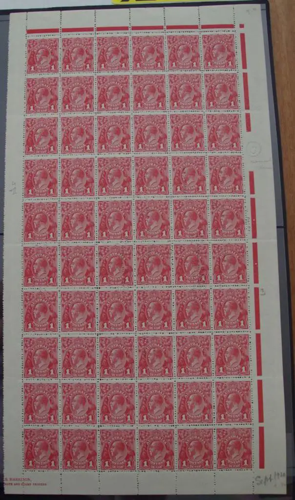 1d carmine red (G31), plate 3, pane 6 complete ... Image 1++