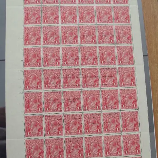 1d carmine aniline (G33), plate 3 & complete pane ...