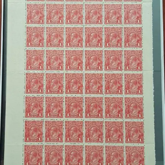 1d carmine aniline (G33), plate 4, pane 7 complete ...