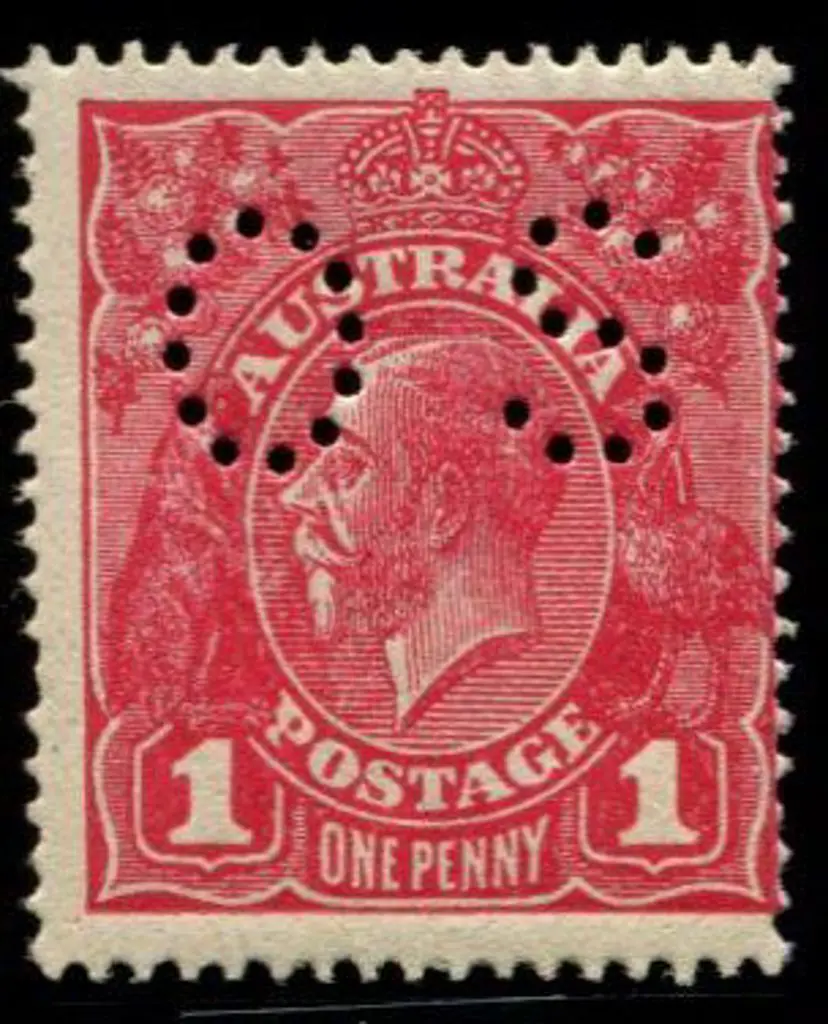 1d rosine (G69) on rough paper perfined "OS". MUH, ... Image 1++