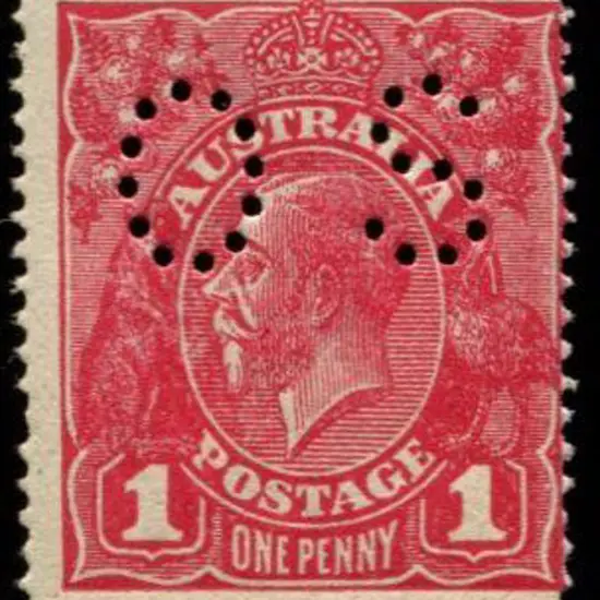 1d rosine (G69) on rough paper perfined "OS". MUH, ...
