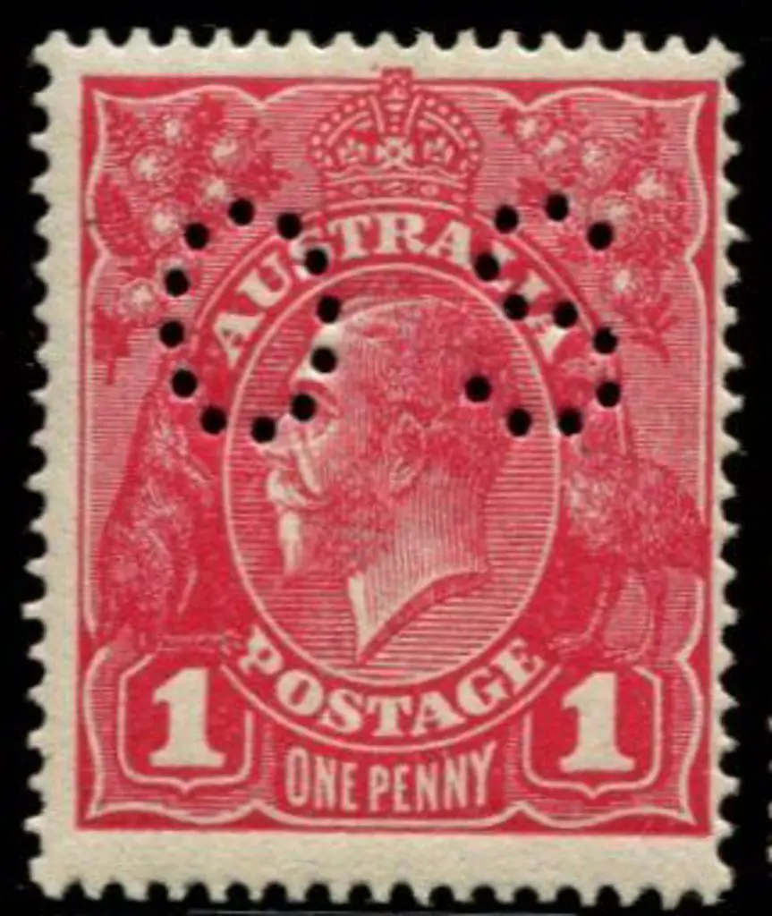 1d deep rosine (G70) on rough paper perfined "OS". ... Image 1++