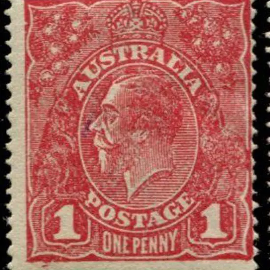 1d carmine rose (G74), Die I on rough paper with ...