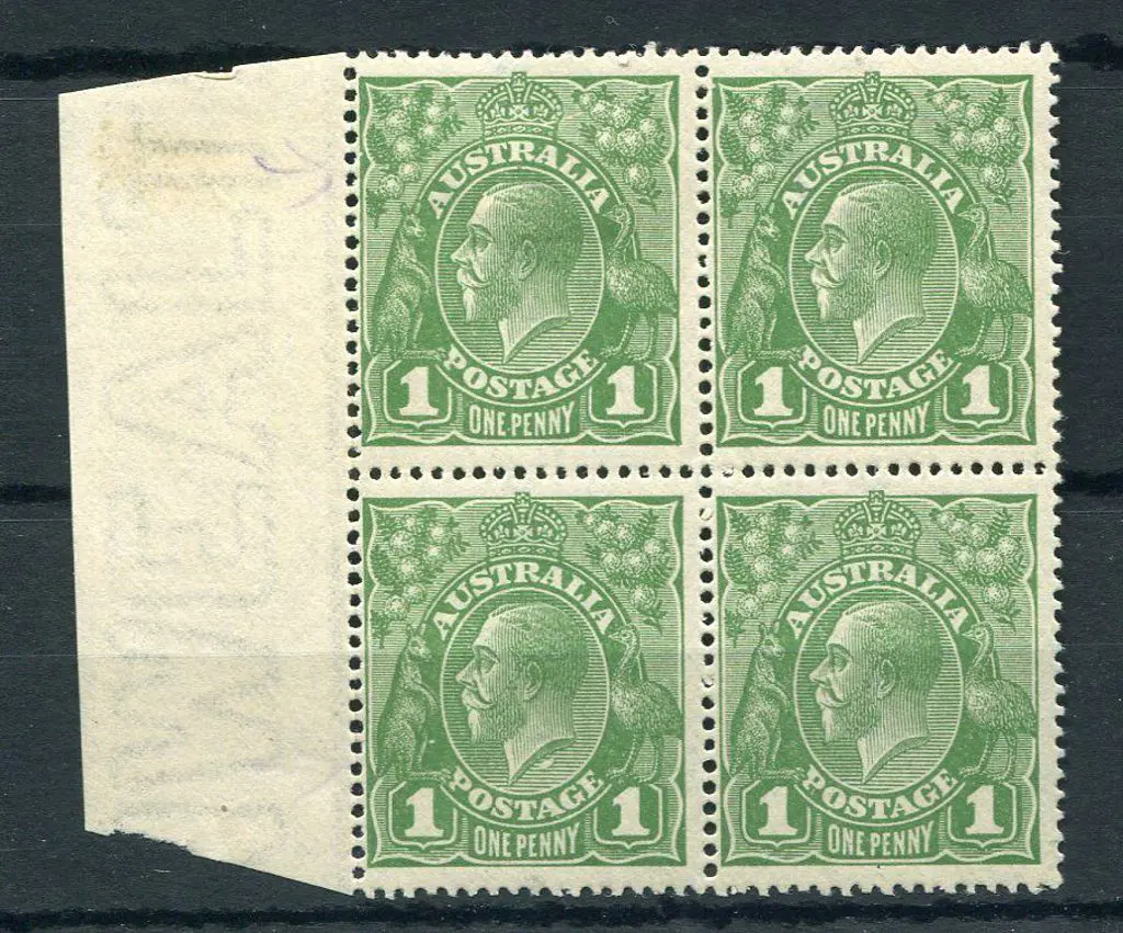 1d green, pane 7 positional block of 4 (7.31, ... Image 1++