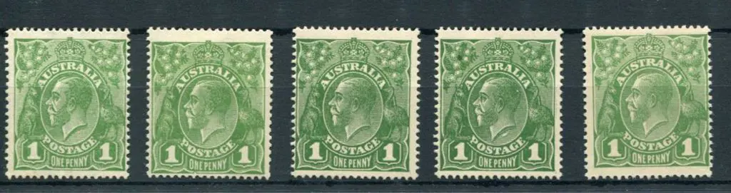 1d green. Five examples each with a different ... Image 1++