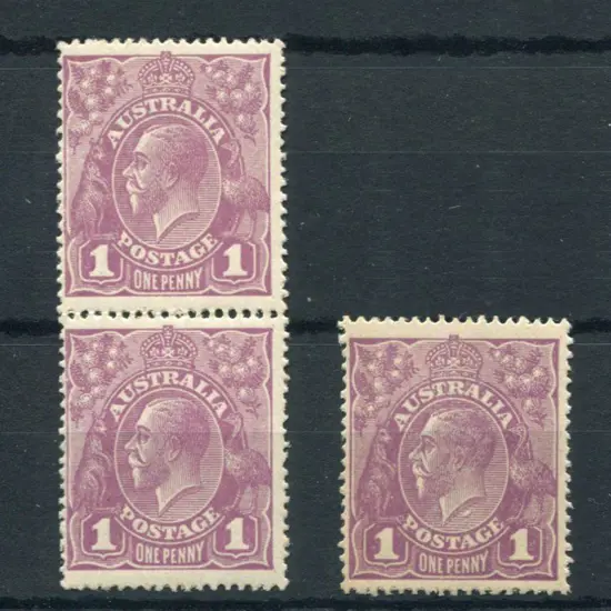 1d violet pair with "wattle-line" variety ACSC ...