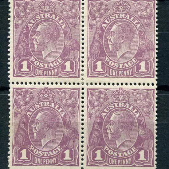 1d violet pane 6 positional block of 4 (6.15, ...
