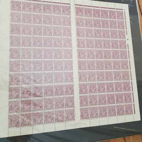 1d violet, Die III in a complete sheet of 120, ...