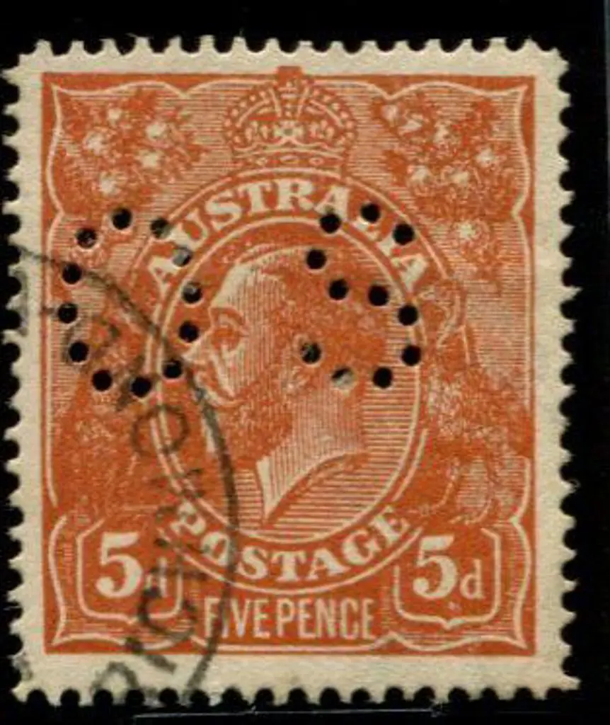 5d chestnut perfined "OS", single line perf on ... Image 1++