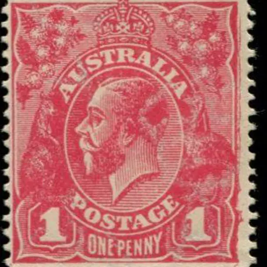 1d carmine pink (G101) from 1918 Cooke printing ...