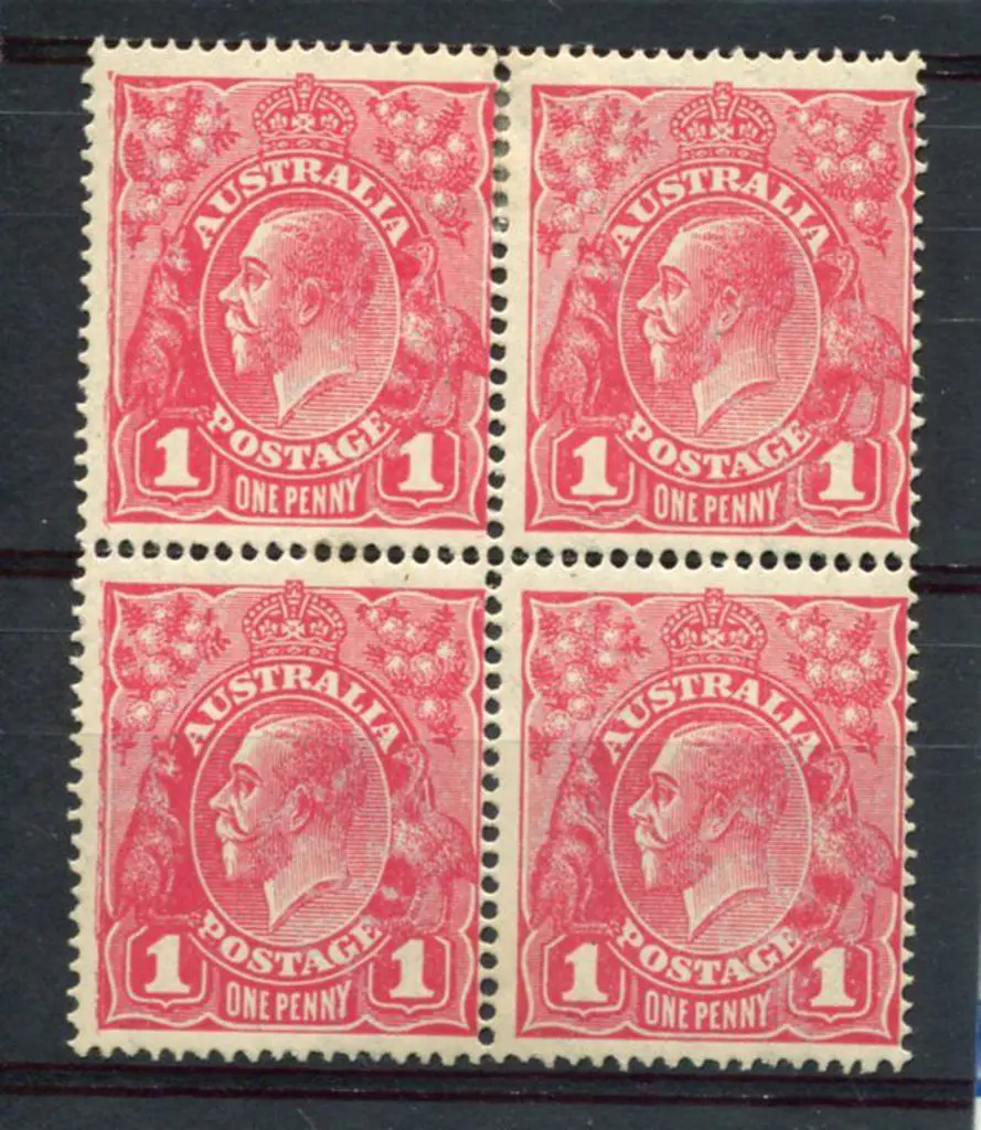 1d carmine pink (G101) from 1918 Cooke printing in ... Image 1++