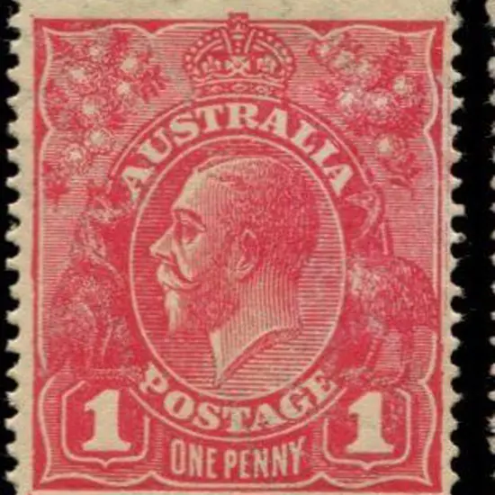 1d carmine pink (G101) from 1918 Cooke printing. ...