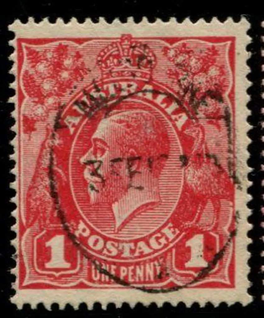 1d deep red (G103) from 1918 Cooke printing. Fine ... Image 1++