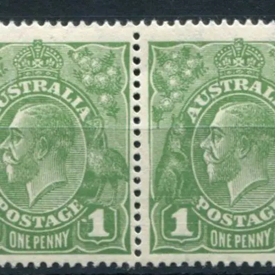 1d green pair (IV 21 & 22) with "dot before right ...