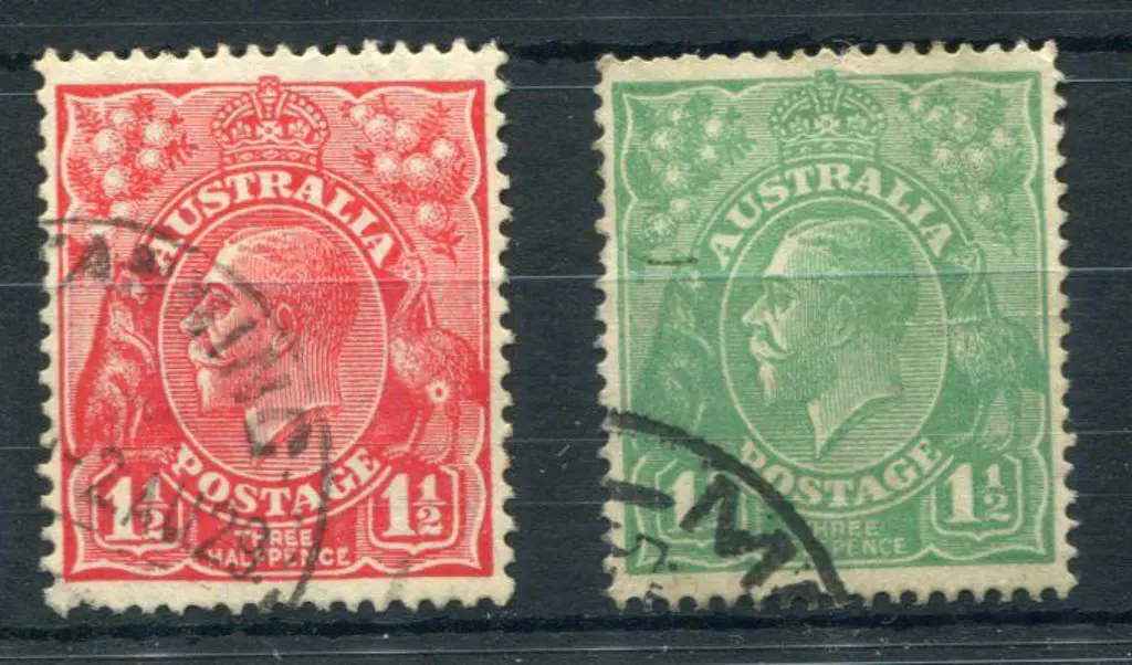1½d red Die II, with "bullet hole in emu" variety ... Image 1++