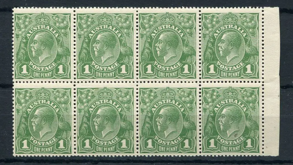 1d green positional block of 8 from plate 7 with ... Image 1++