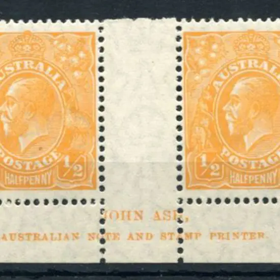 ½d orange lower selvedge imprint strip of 4 with ...