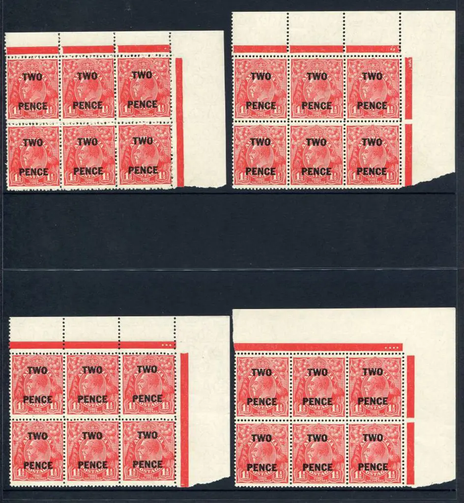1½d golden scarlet with "TWO PENCE" surcharge on ... Image 1++