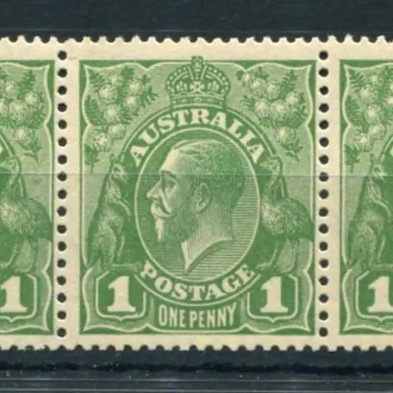 1d green Die II, Die II & Die I strip of 3. MVLH ...