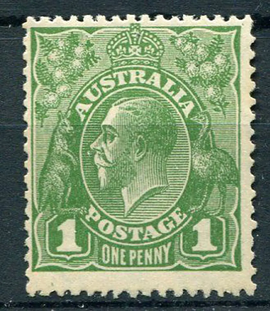 1d green, Die II with inverted wmk. MH, centered ... Image 1++