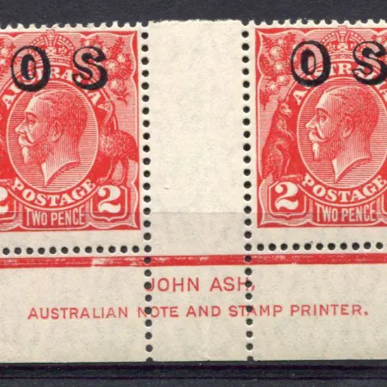 2d golden scarlet, Die II John Ash imprint pair ...