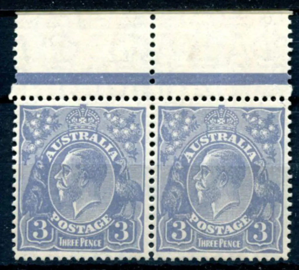 3d blue in type A+B pair. Fresh MUH top marginal ... Image 1++