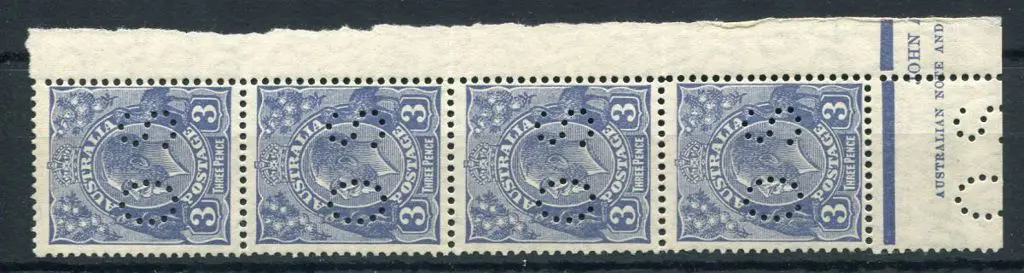 3d blue, Die II perfined "OS" vertical left pane ... Image 1++