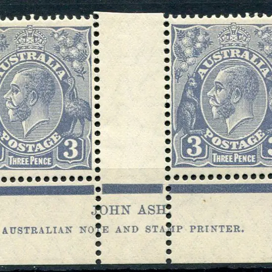 3d dull blue, Die II, Ash imprint pair. MLH. ACSC ...