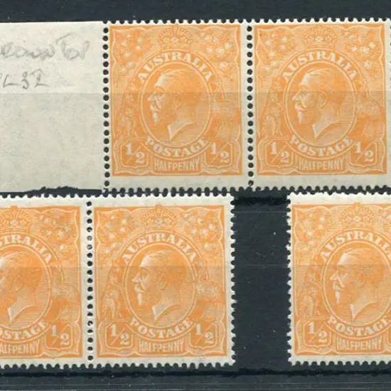 ½d orange in 3 horiz pairs with "no top to crown", ...