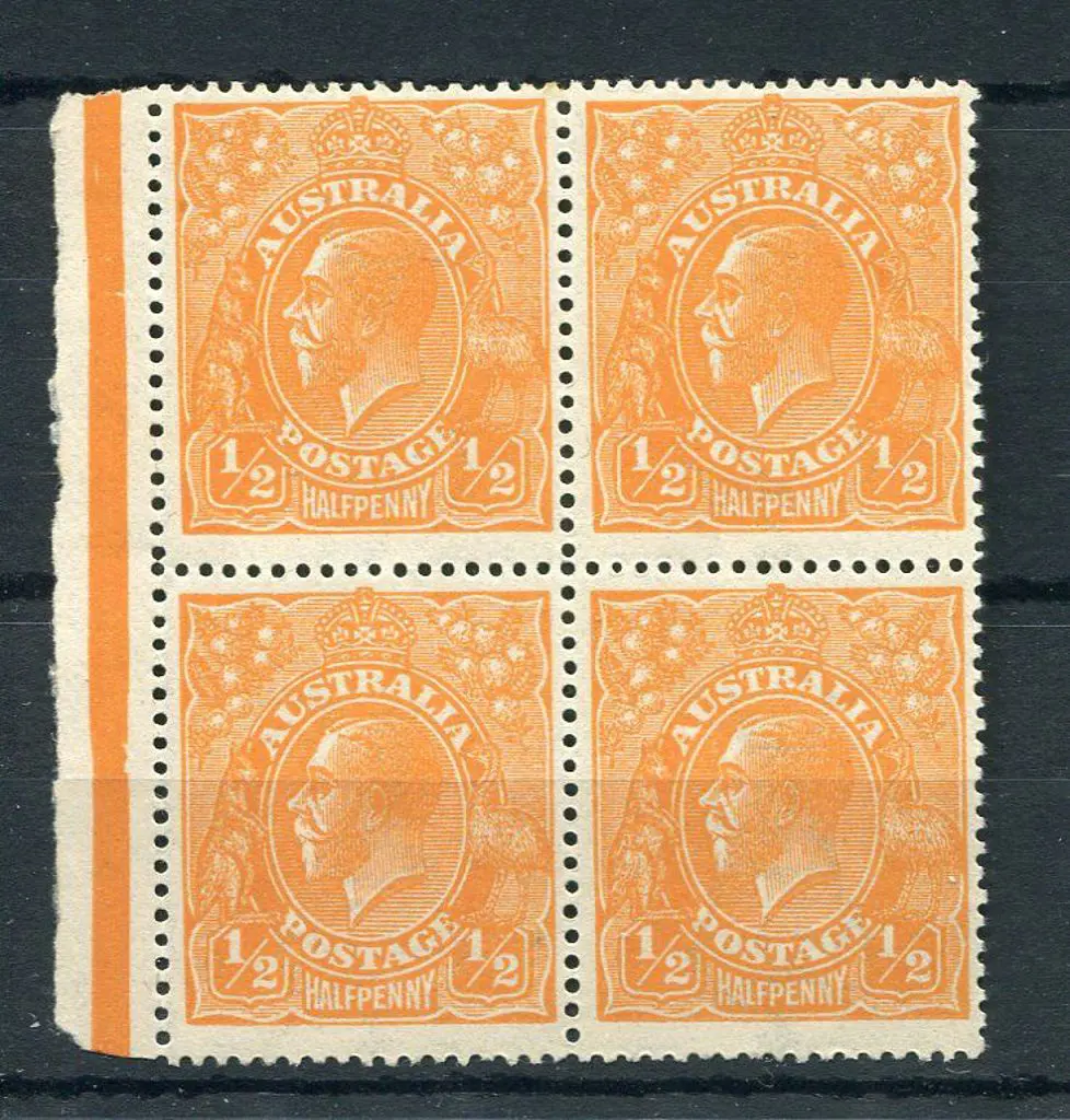 1½d orange in marginal block of 4 with inverted ... Image 1++