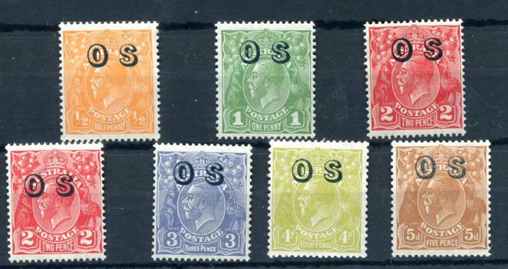 ½d orange to 5d chestnut complete set of 7 ovptd ... Image 1++