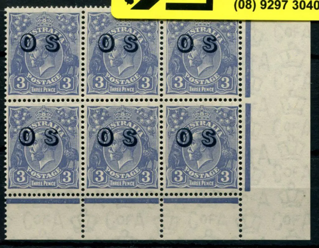 3d ultramarine ovptd "OS" lower right corner ... Image 1++