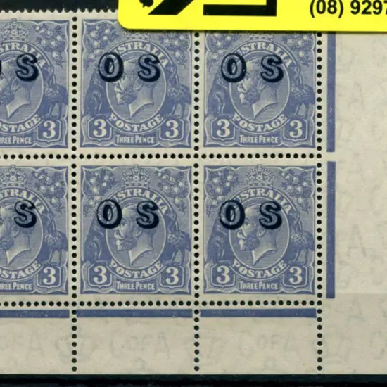 3d ultramarine ovptd "OS" lower right corner ...
