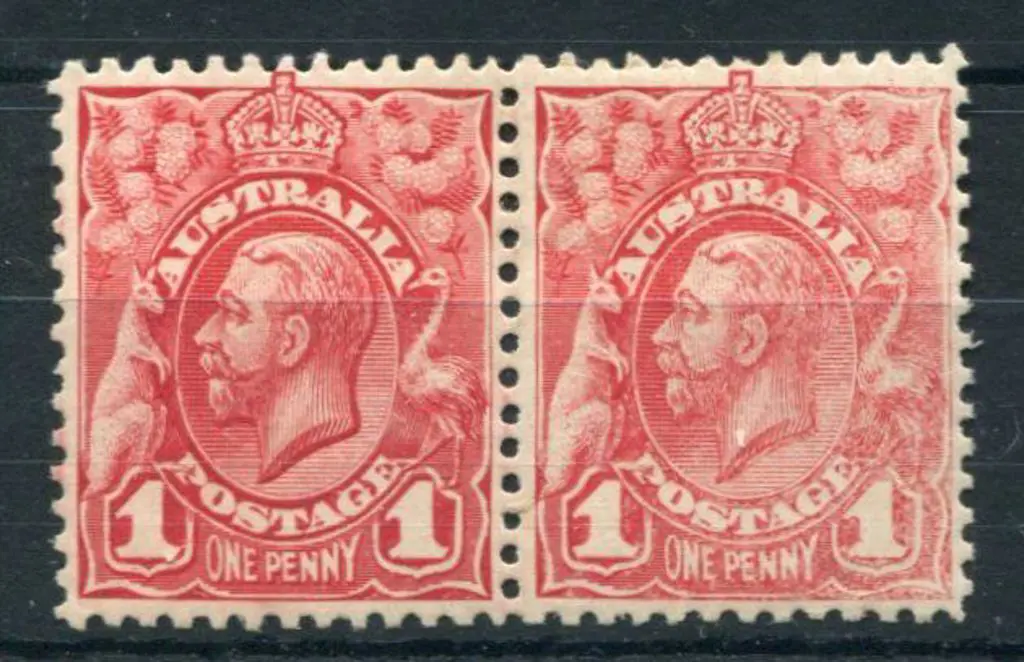 1d pair with stamp on right affected by dry ink. ... Image 1++