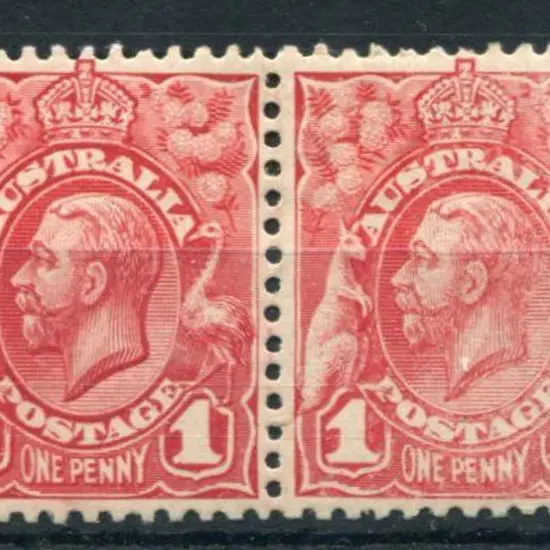 1d pair with stamp on right affected by dry ink. ...