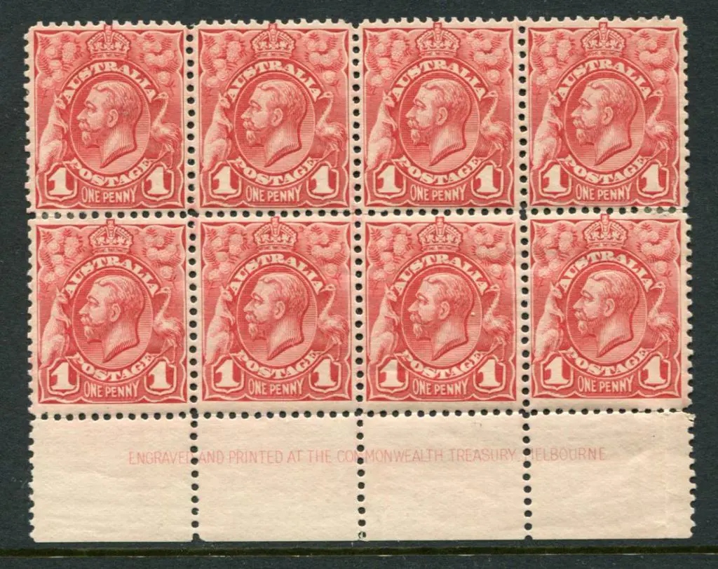 1d imprint block of 8 from the bottom of the ... Image 1++