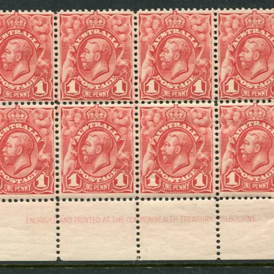 1d imprint block of 8 from the bottom of the ...