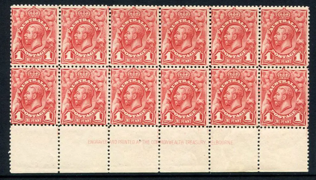 1d imprint block of 12 from the bottom of the ... Image 1++