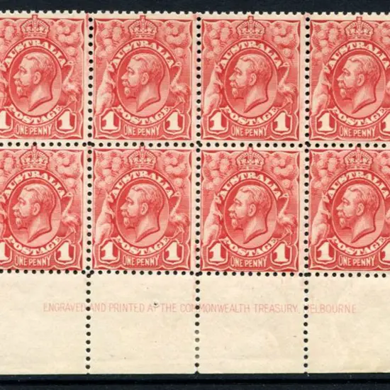 1d imprint block of 12 from the bottom of the ...