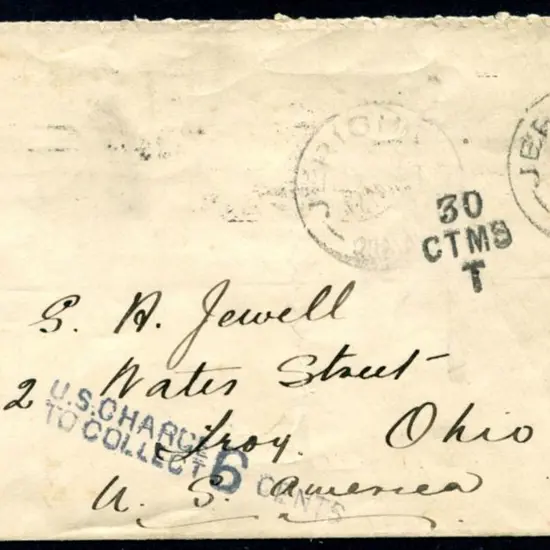 1913 (6th Nov) Jericho, Qld to Brisbane to USA ...