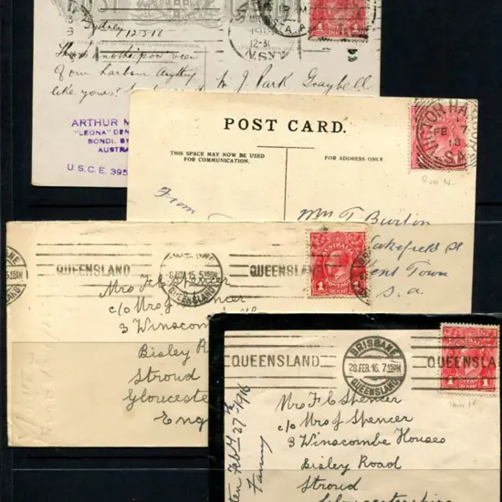 1915 (8th Nov) Brisbane to England cover with 1d ...