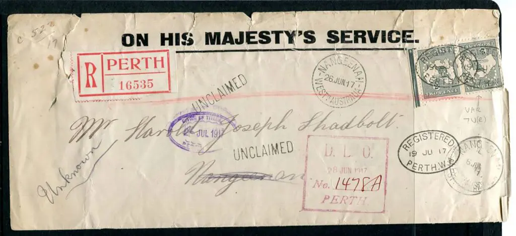 1917 (19th June) OHMS cover with two, one ... Image 1++