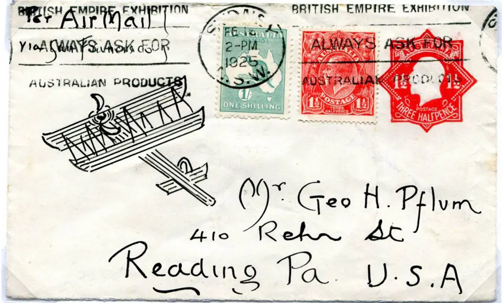 1925 (16th Feb) Sydney to USA cover carried by ... Image 1++