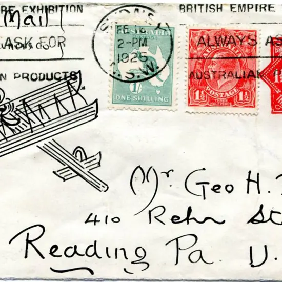 1925 (16th Feb) Sydney to USA cover carried by ...
