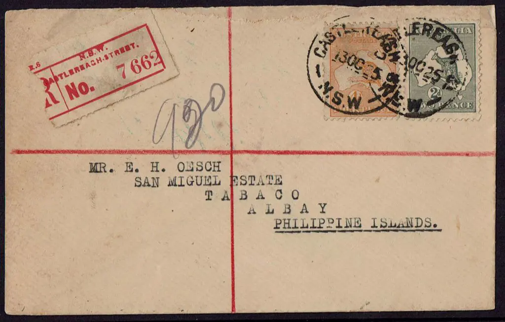 1925 (13th Oct) Sydney to Philippines Castlereach ... Image 1++