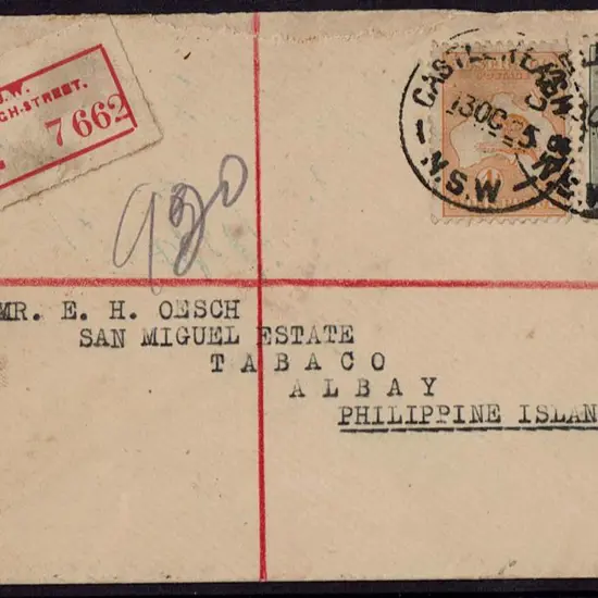 1925 (13th Oct) Sydney to Philippines Castlereach ...